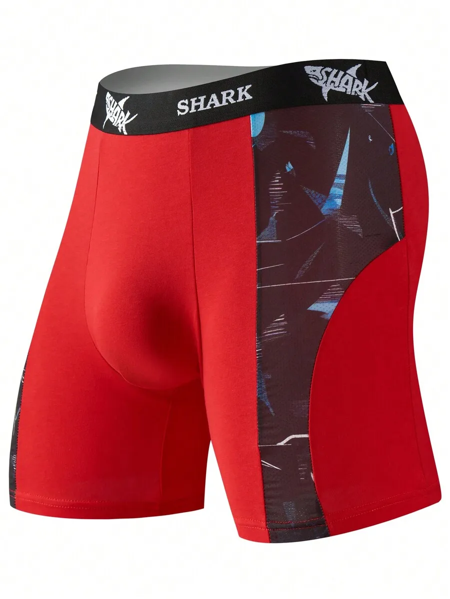 Mesh Sport Boxer - Red Spliced Mesh Boxer Shorts Breathable