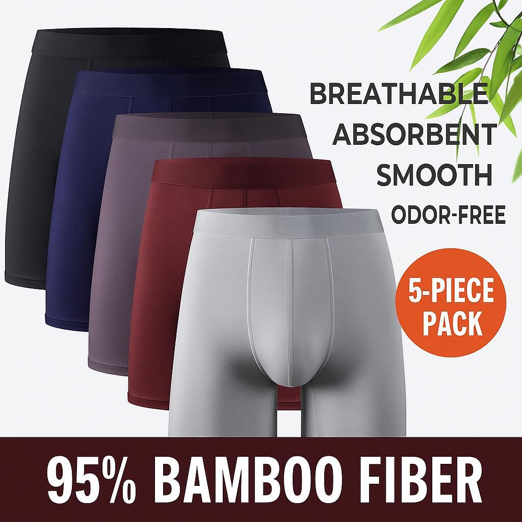 Boxer Shorts Modal - 5pcs 95% Bamboo Fiber 5% Spandex
