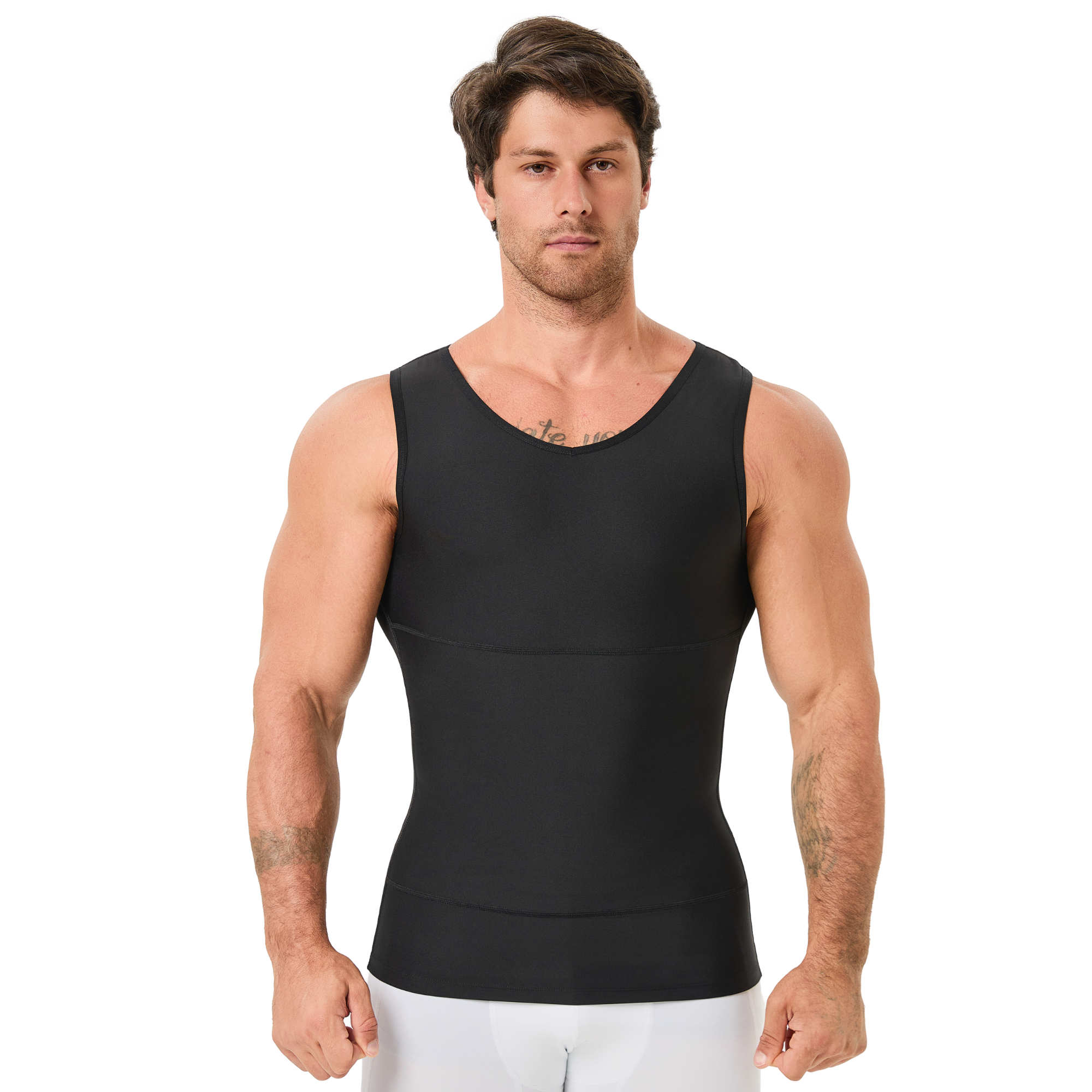 Undershirt Crew Neck - Men's V Neck Compression Shapewear Tank