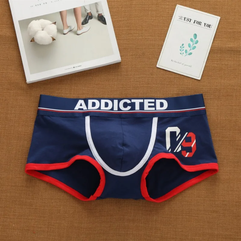 Boxer Brief Pack Cotton - Addicted men's Korean alphabet cotton low-rise