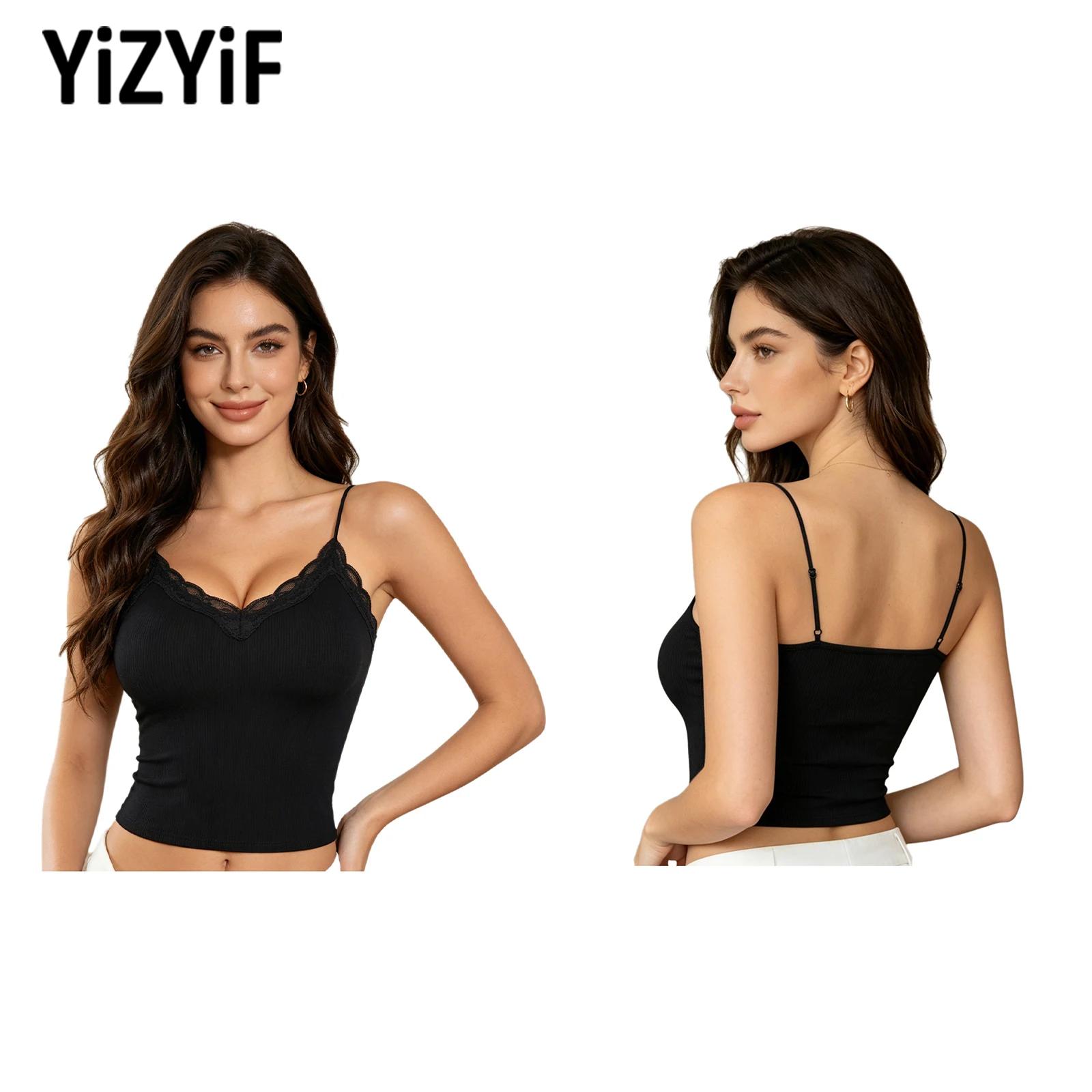 Tank Top Ribbed - Women's Yoga Camisole with Built-in Bra