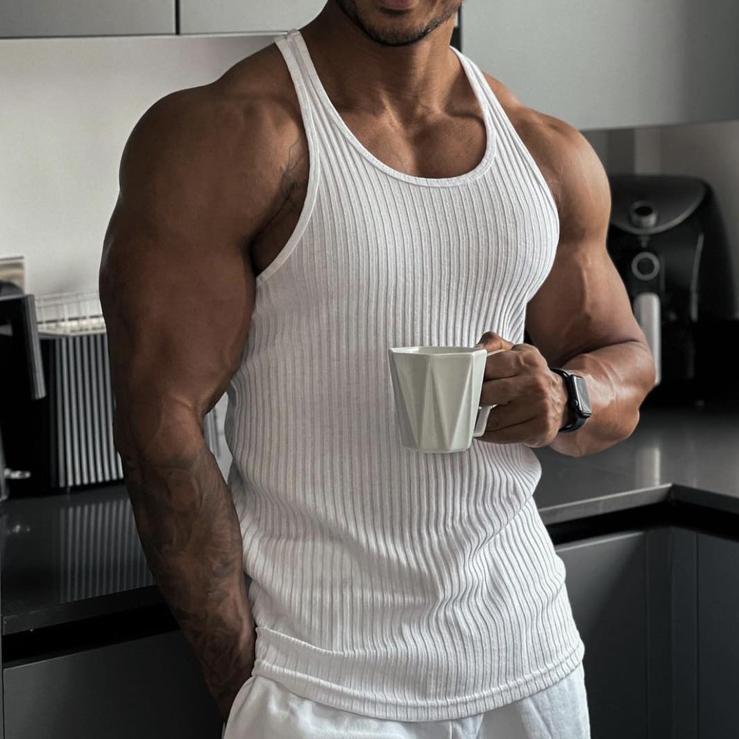 2024 Summer new men V-neck Ves - Undershirt Crew Neck recension och pris