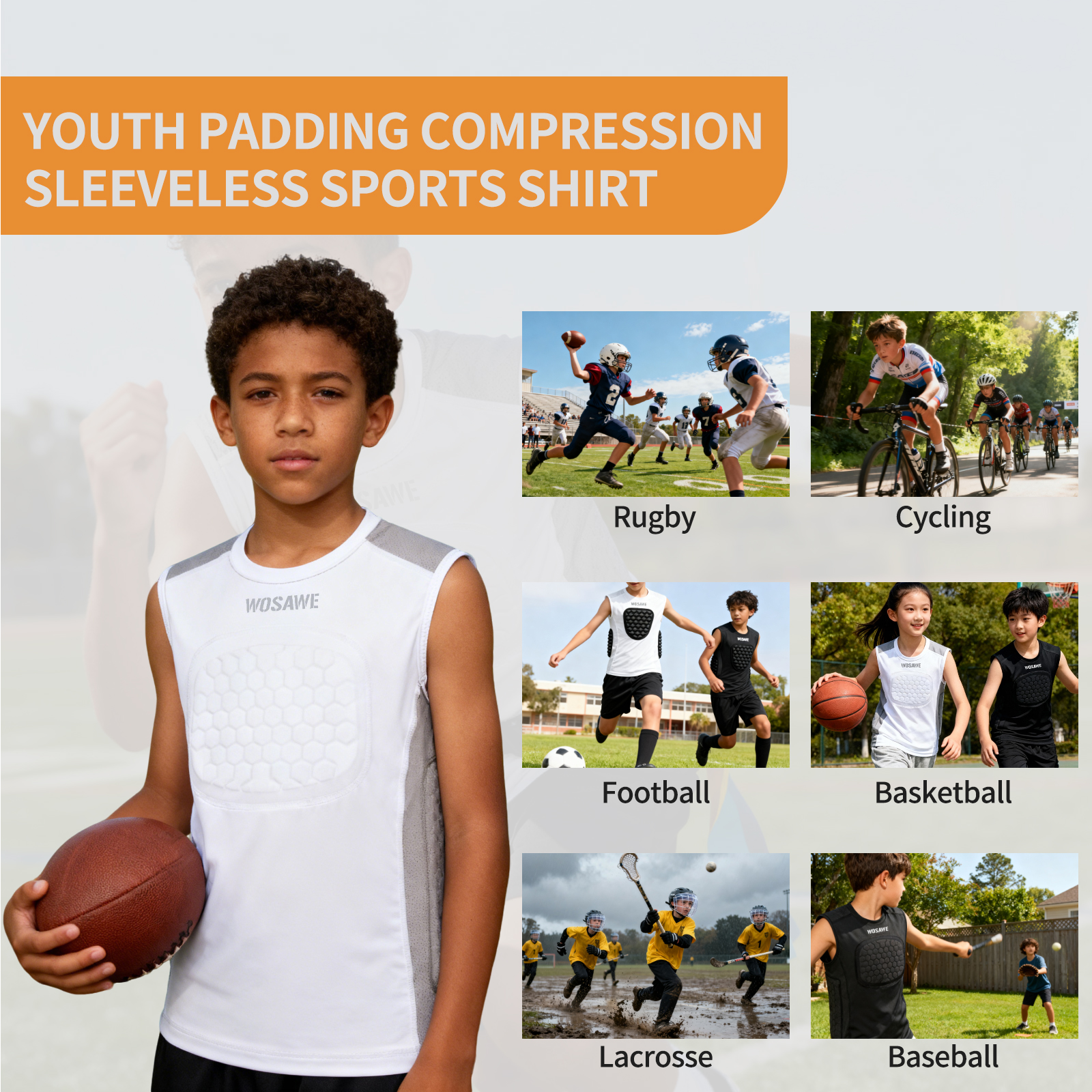 WOSAWE Boys Youth Baseball Che - Sleeveless Undershirt recension och pris
