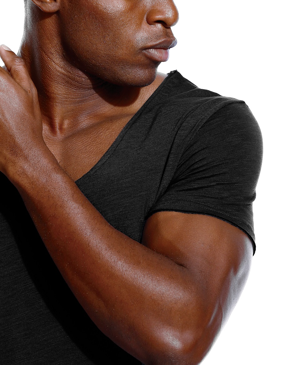 Scoop Neck T Shirt for Men Low - Undershirt Crew Neck recension och pris