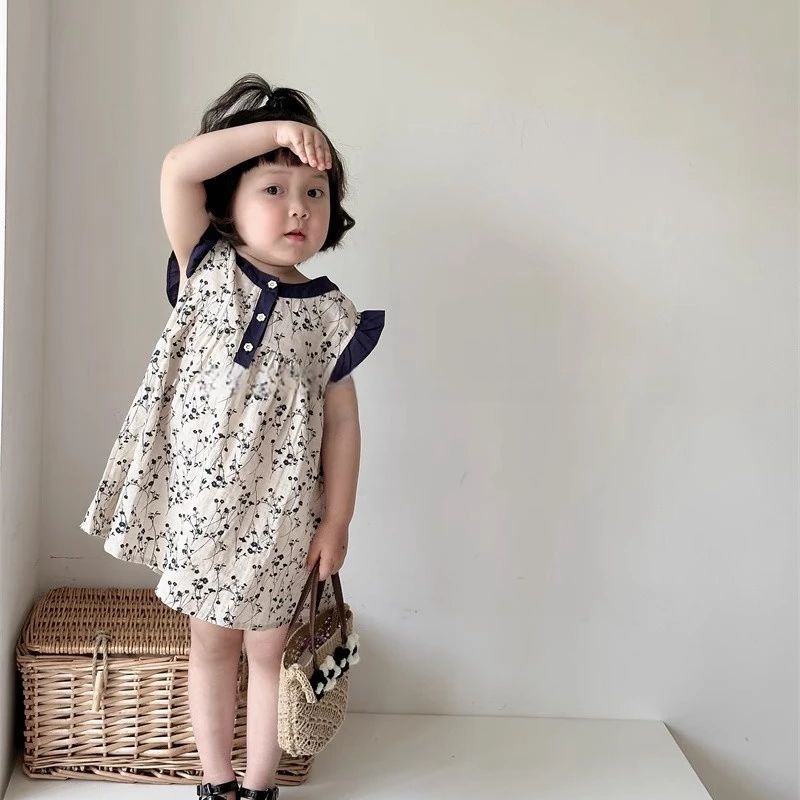 Girls summer floral dress 2024 - Undershirt Crew Neck recension och pris