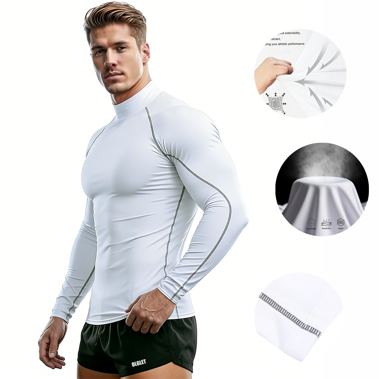 Sport T-shirt Men Compression  - T Shirt Tight Fit recension och pris
