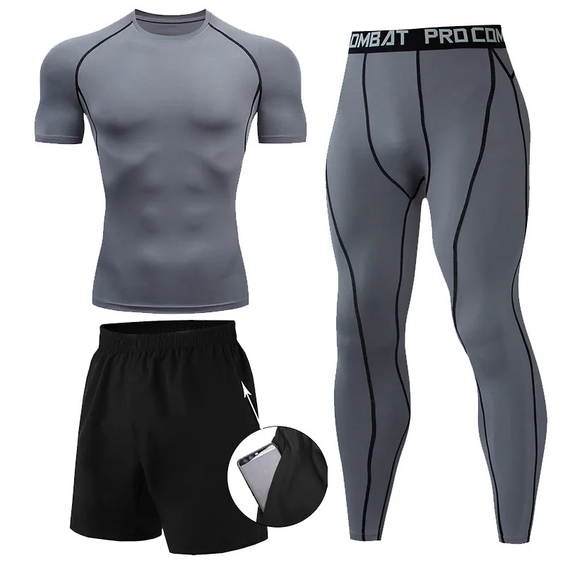 3 Pieces Fitness Suits Athleti - Compression Shorts Athletes recension och pris