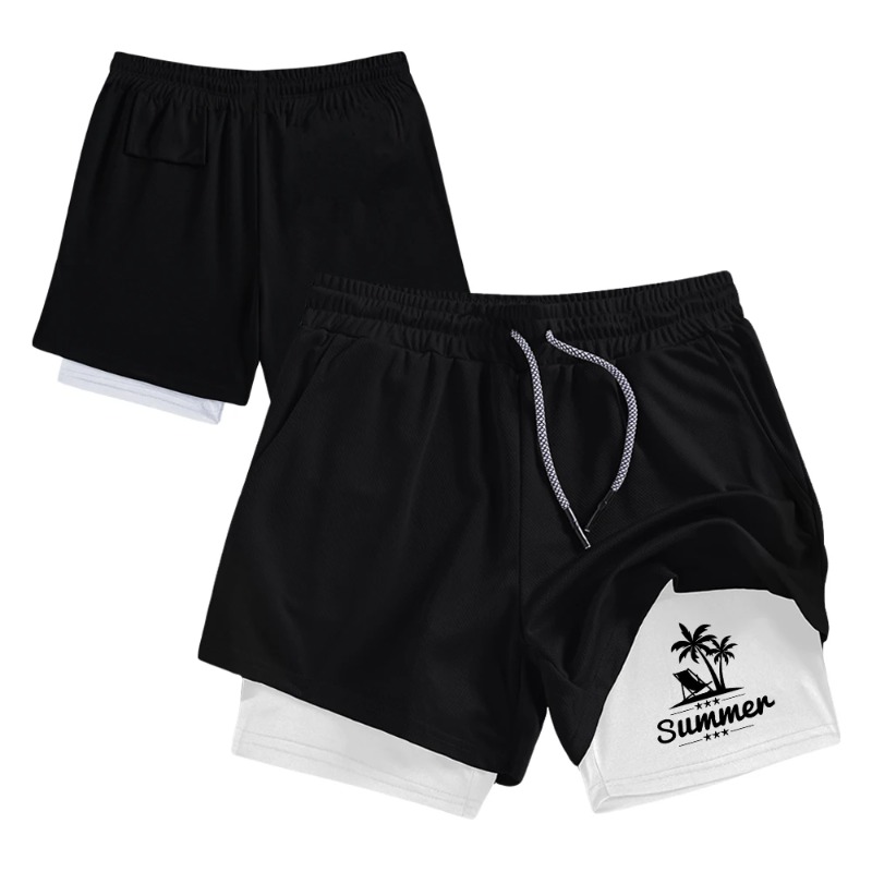 Summer Men's Double Layer Runn - Compression Shorts Athletes recension och pris
