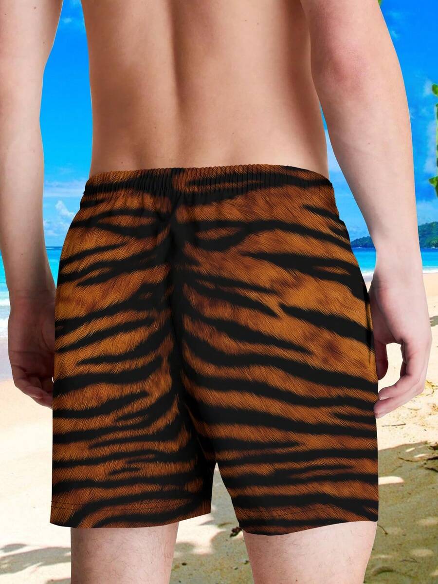 Mens Tiger Print Beach Shorts  - Trunk Breathable Men recension och pris